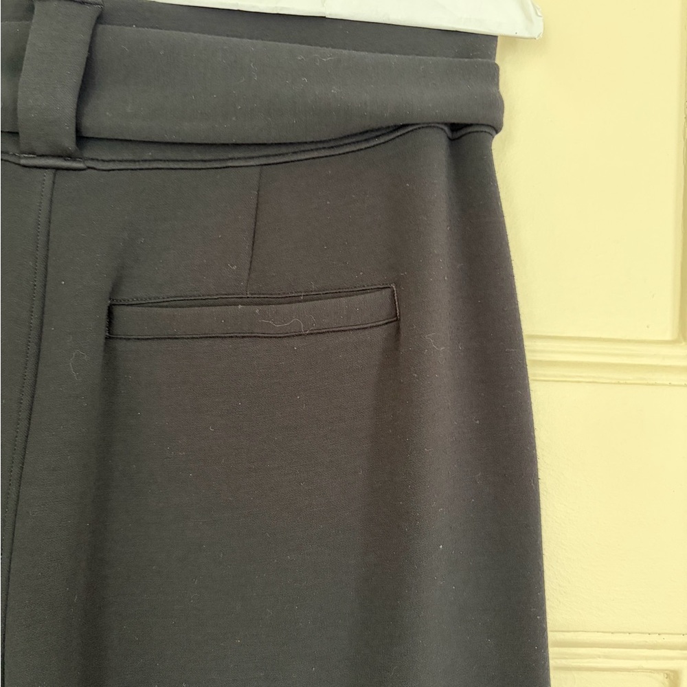 Spanx Elegant Belted Black Wide-Leg Pants